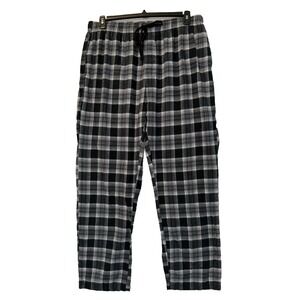 Men's XL Red Head Black Grey White Plaid Flannel Pajama Pants Elastic Drawstring